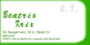 beatrix krix business card